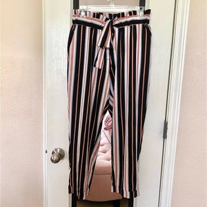 Joe B (Kohl’s) Paperbag Pants Pink and Black Striped